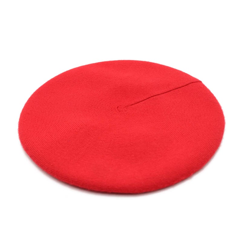 Wheebo French Beret Hat, Reversible Solid Color Beret Cap for Womens Girls Lady Adults (Red) - Image 4